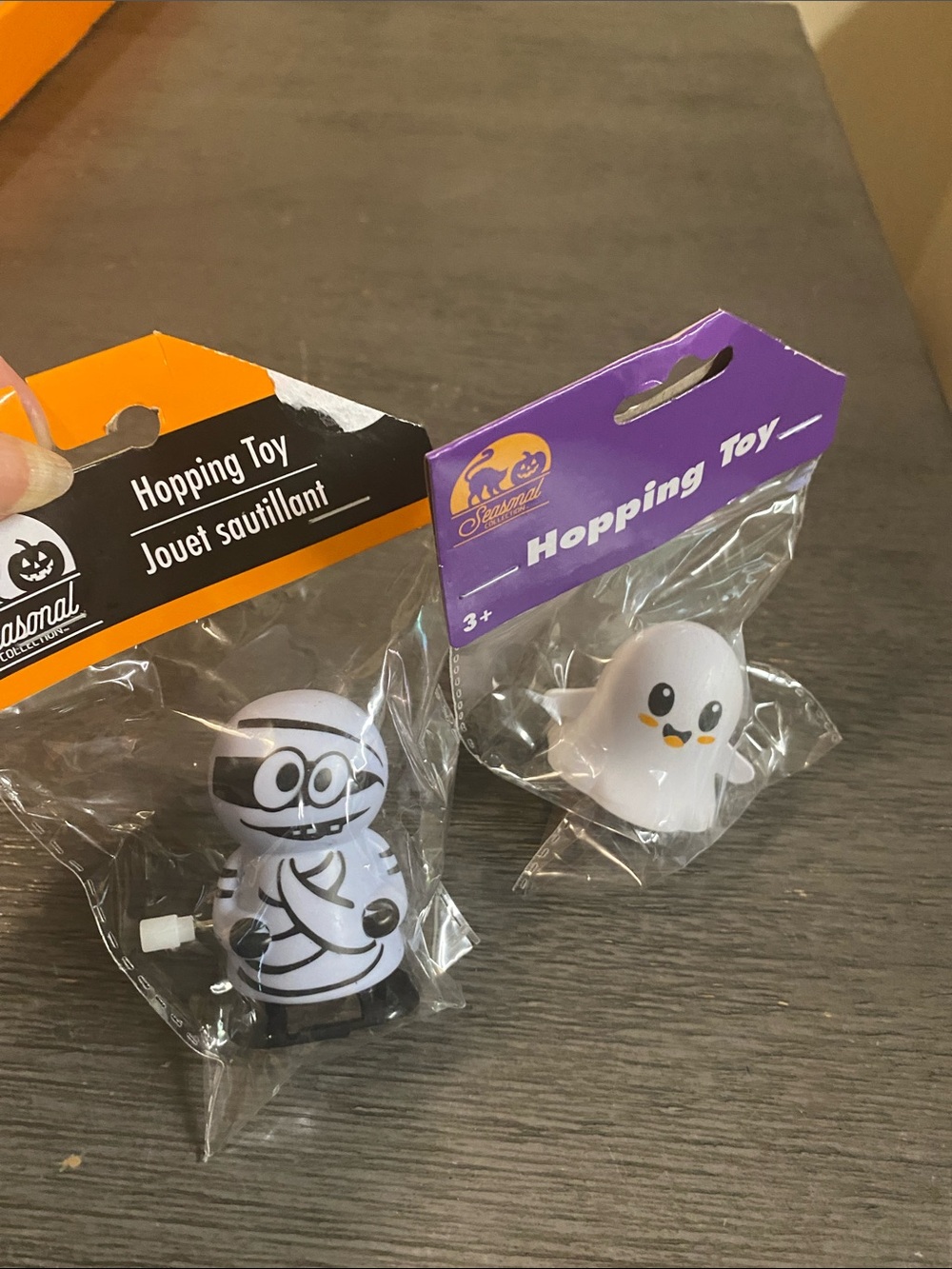 Hopping Toy Ghost and Mummy - White
